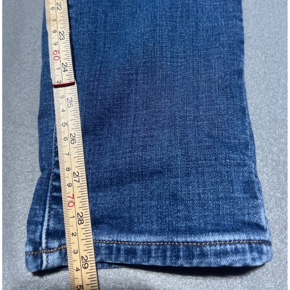 LL Bean Signature Modern Straight Leg Flannel Lined Jeans Blue Plaid Cuff 6 - Picture 5 of 14
